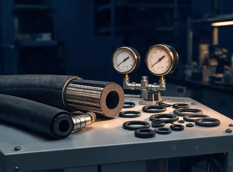 Industrial rubber hose test bench